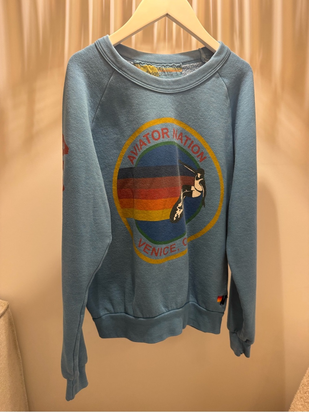 Aviator Nation Relaxed Venice Crew Sweatshirt in Ocean